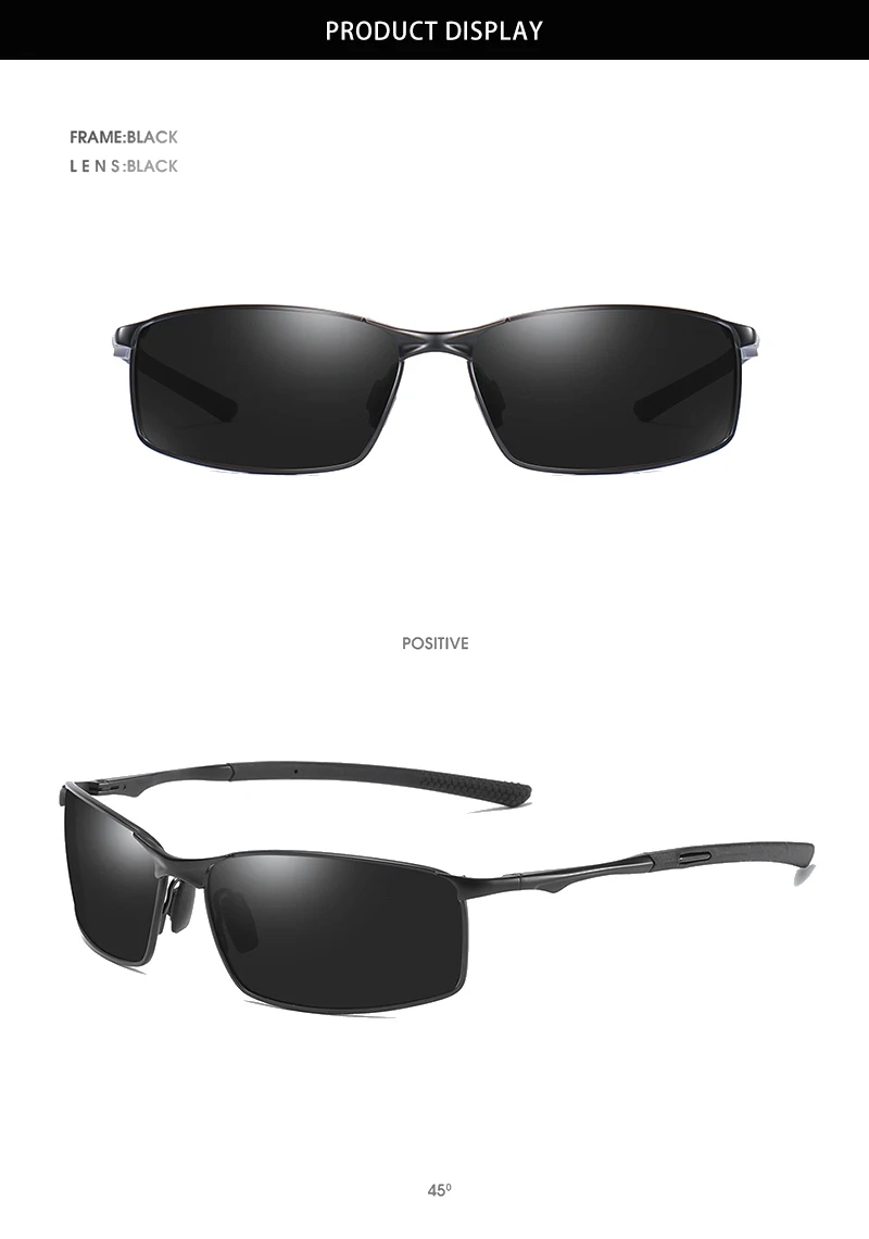 Fashion Driving Polarized Sunglasses Men High Quality Metal Square Male Sun Glasses Stylish Outdoor Anti Glare Travelling Shades