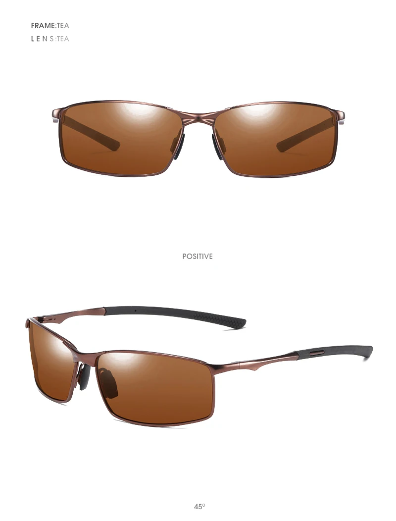 Fashion Driving Polarized Sunglasses Men High Quality Metal Square Male Sun Glasses Stylish Outdoor Anti Glare Travelling Shades