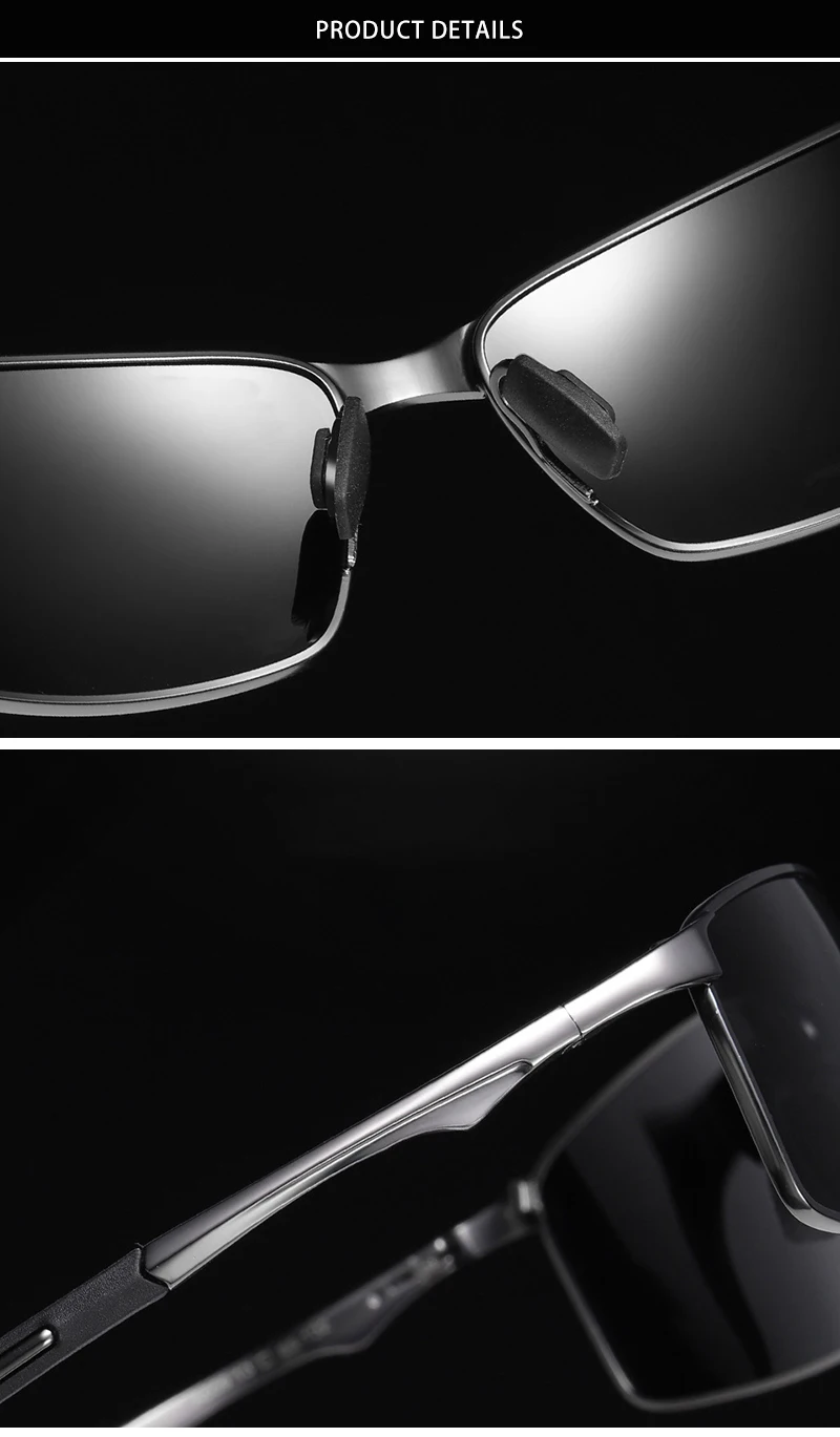 Fashion Driving Polarized Sunglasses Men High Quality Metal Square Male Sun Glasses Stylish Outdoor Anti Glare Travelling Shades