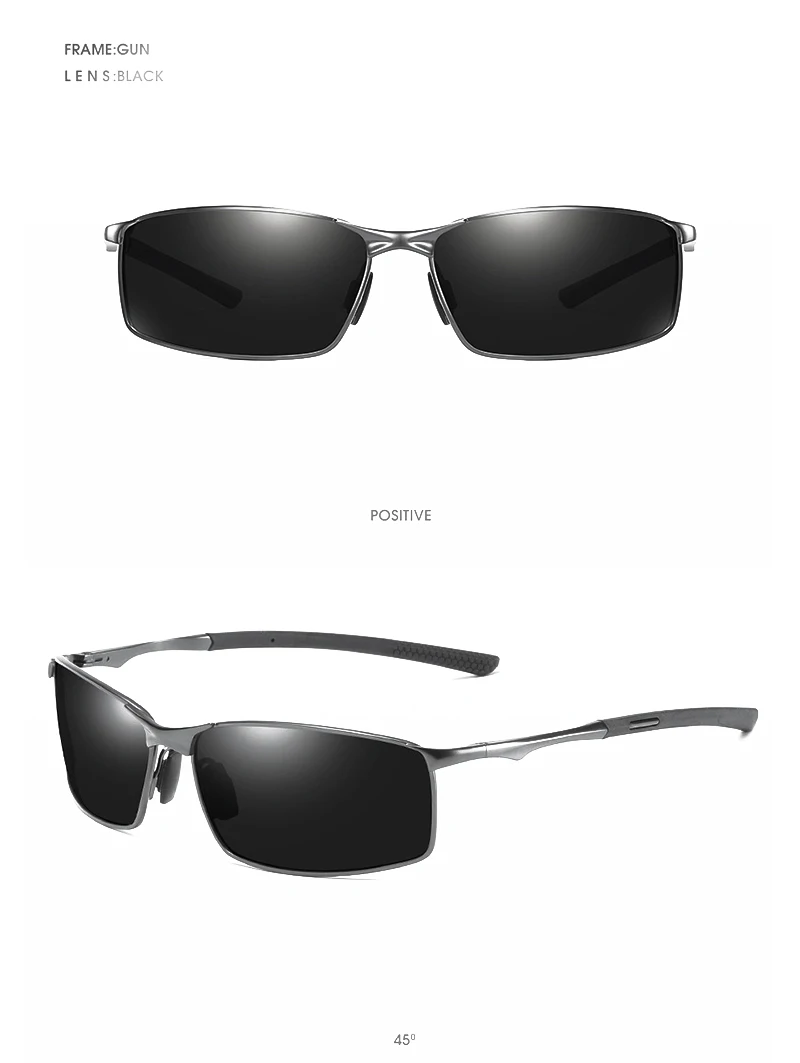 Fashion Driving Polarized Sunglasses Men High Quality Metal Square Male Sun Glasses Stylish Outdoor Anti Glare Travelling Shades