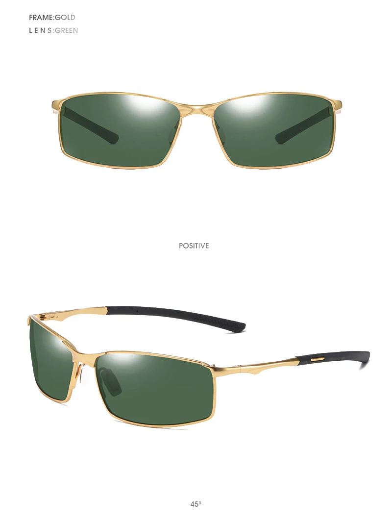 Fashion Driving Polarized Sunglasses Men High Quality Metal Square Male Sun Glasses Stylish Outdoor Anti Glare Travelling Shades