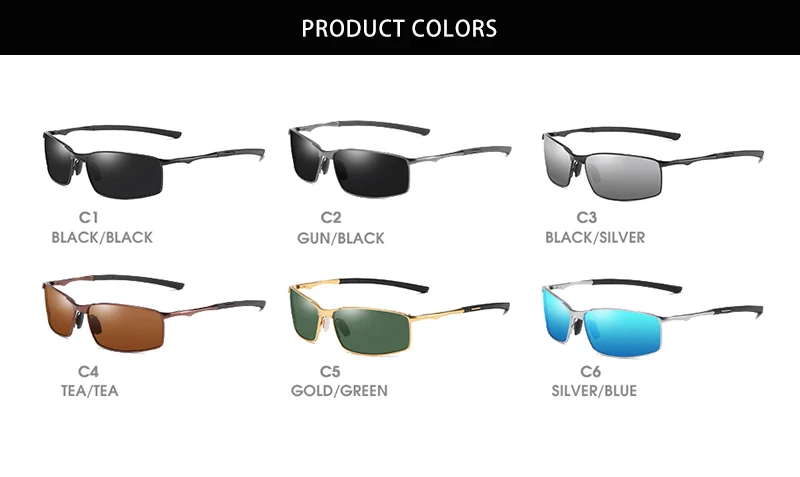 Fashion Driving Polarized Sunglasses Men High Quality Metal Square Male Sun Glasses Stylish Outdoor Anti Glare Travelling Shades
