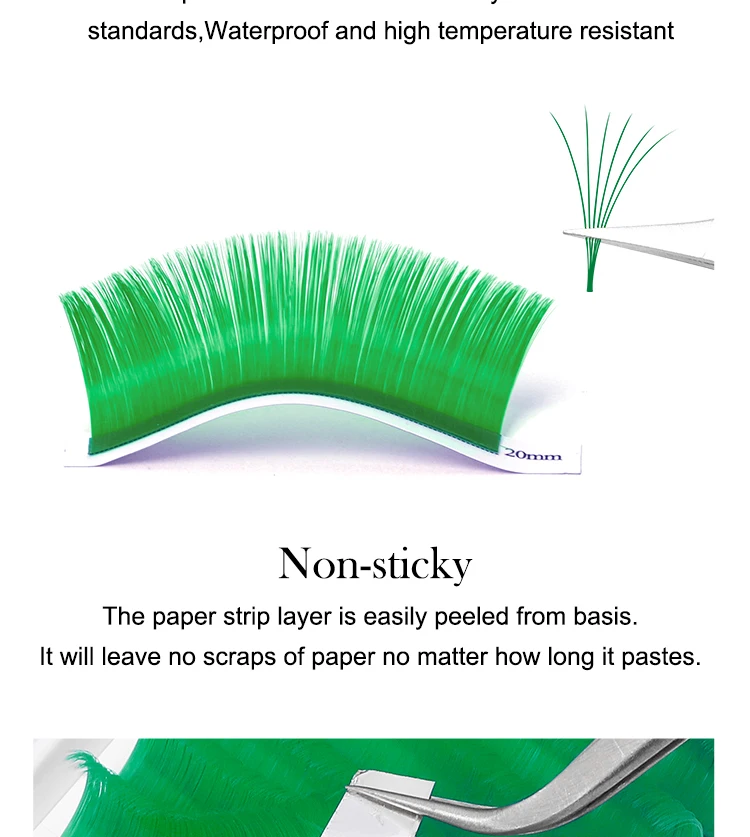 Fadvan Colorful Easy Fanning Eyelashes Extension Red Green Blue Brown Purple Colorful Auto Blooming Makeup Lashes 15-20mm Long