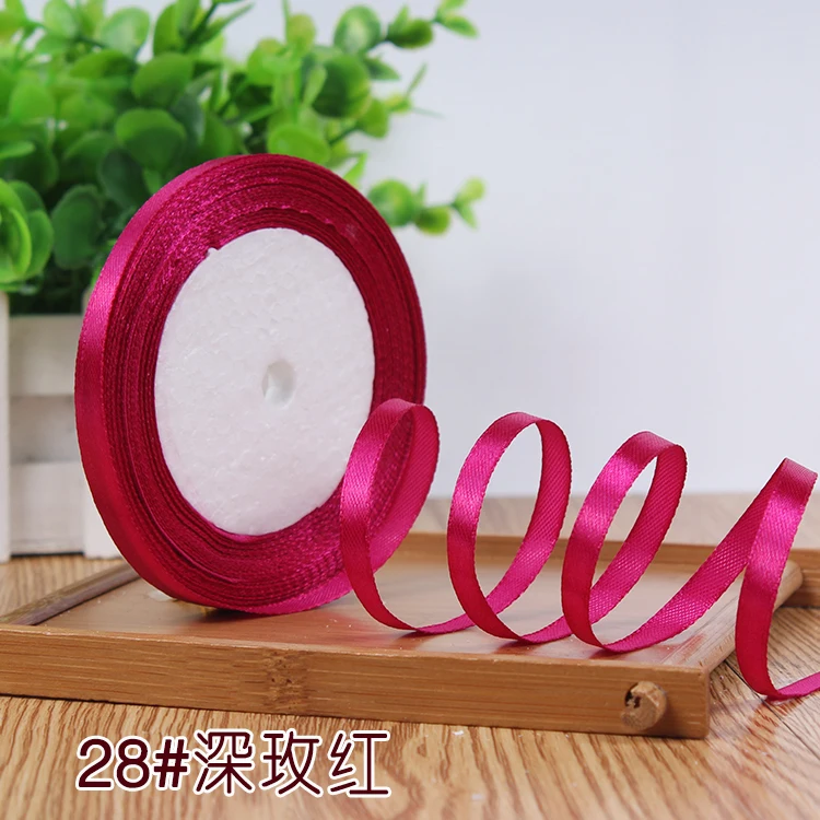 New 1/4"6mm (22 Meters/roll) Red Color Grosgrain Ribbon Wedding Decoration Making Bowknots Gift Packing Belt Sewing Accessories