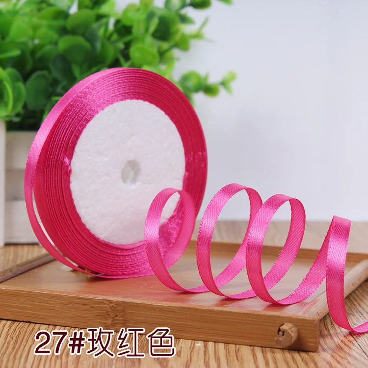 New 1/4"6mm (22 Meters/roll) Red Color Grosgrain Ribbon Wedding Decoration Making Bowknots Gift Packing Belt Sewing Accessories