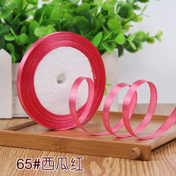 New 1/4"6mm (22 Meters/roll) Red Color Grosgrain Ribbon Wedding Decoration Making Bowknots Gift Packing Belt Sewing Accessories