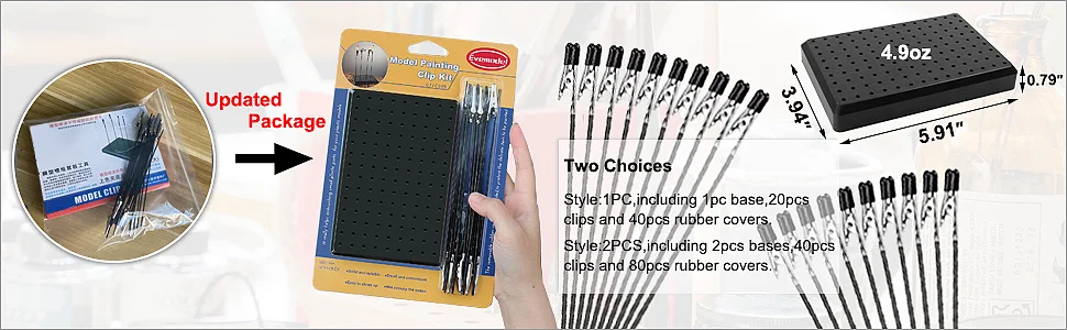 Evemodel 14X9 Holes Painting Stand Base 10pcs 20pcs Alligator Clips With Rubber Cover Set Updated Modeling Tools GJJC09