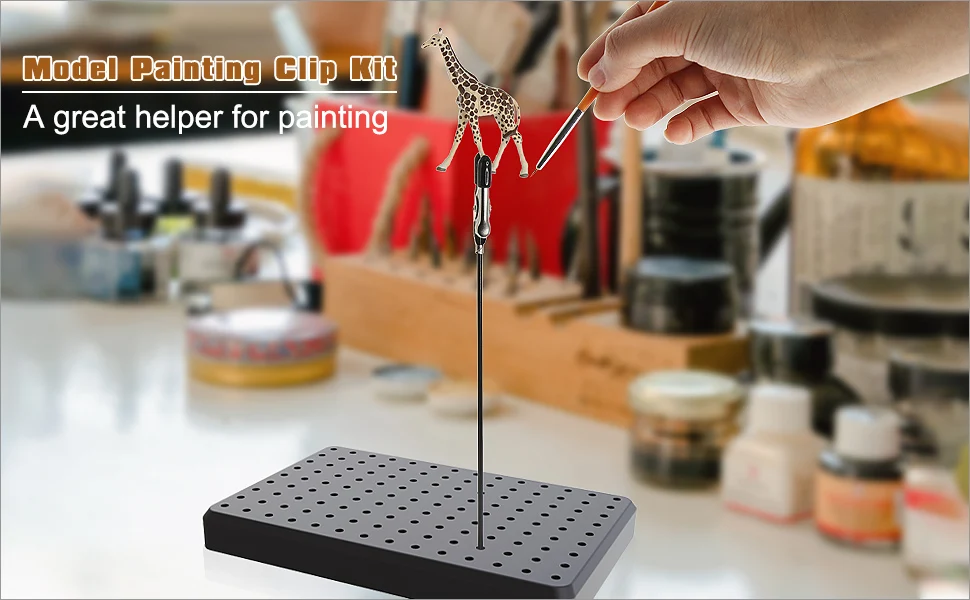 Evemodel 14X9 Holes Painting Stand Base 10pcs 20pcs Alligator Clips With Rubber Cover Set Updated Modeling Tools GJJC09