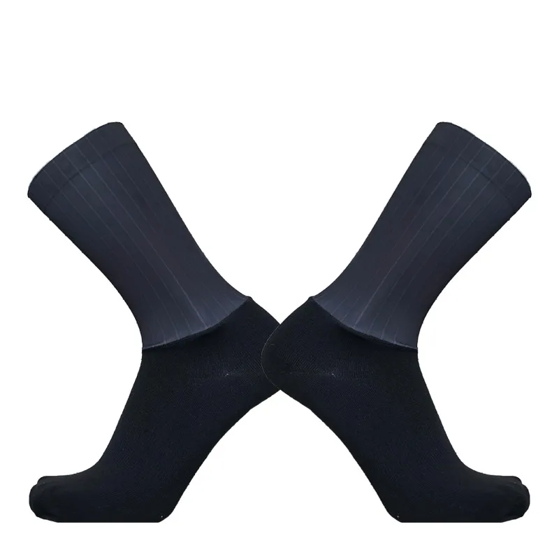 Anti Slip Silicone Summer Aero Socks Whiteline Cycling Socks Men Bicycle Sport Running Bike Socks Calcetines Ciclismo