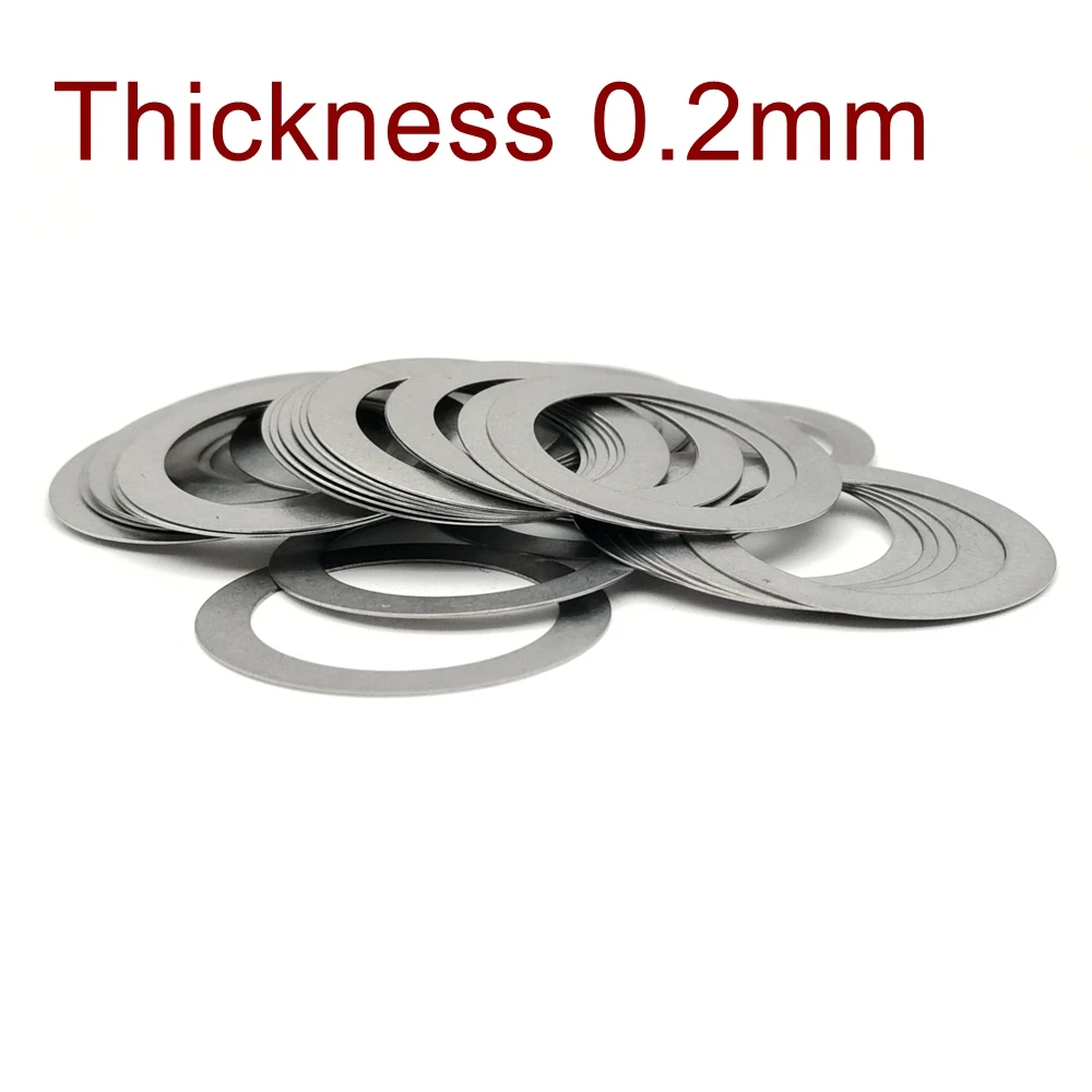 M12-M70 Shim Stainless Steel Ultra Thin Adjusting Flat Washer High Precision Axle Bearing Spacer Gasket Thick 0.1 0.2 0.3 0.5 1.