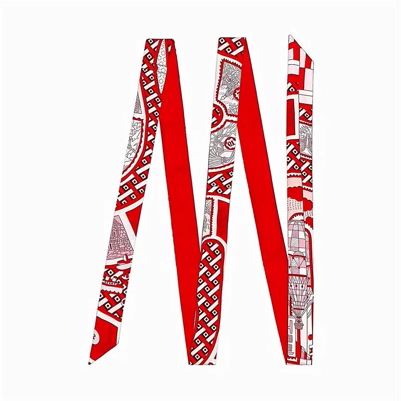 200cm "City of Animals" Brand Long Women Scarf Fashion Female Belt Skinny Head Scarves For Ladies Silk Scarf Tie Bag Ribbons