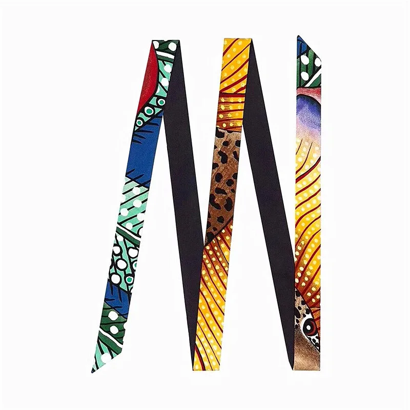 200cm "City of Animals" Brand Long Women Scarf Fashion Female Belt Skinny Head Scarves For Ladies Silk Scarf Tie Bag Ribbons