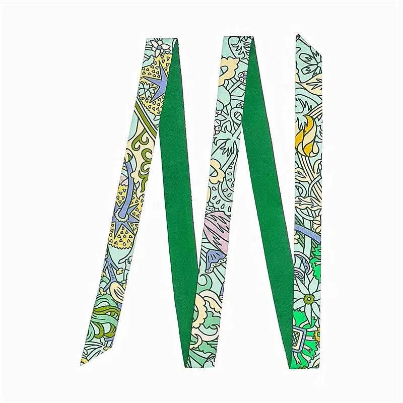 200cm "City of Animals" Brand Long Women Scarf Fashion Female Belt Skinny Head Scarves For Ladies Silk Scarf Tie Bag Ribbons