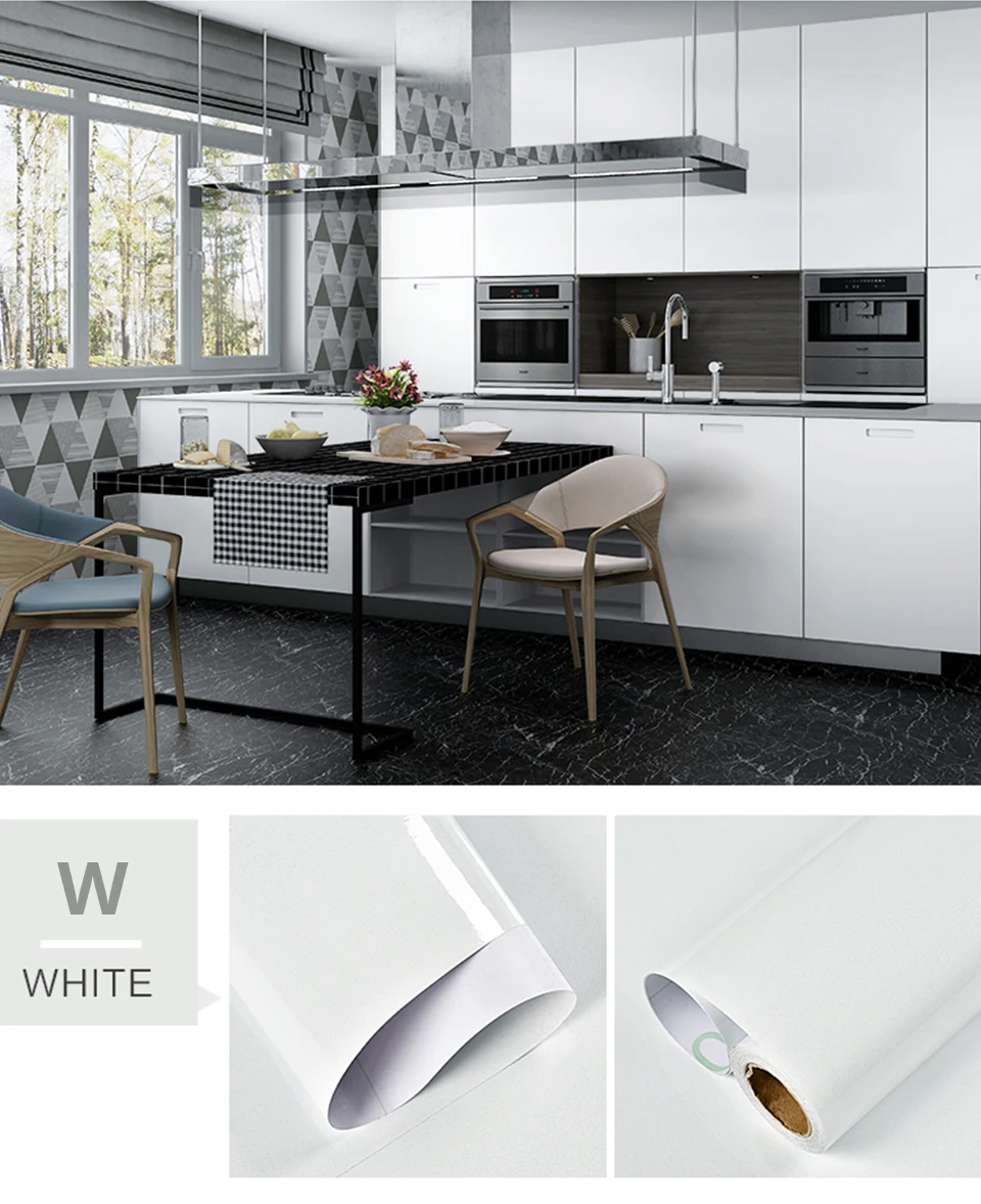 60CM Vinyl Self-adhesive Marble Wallpaper PVC DIY Waterproof Oilproof Wall Stickers Kitchen Bathroom Cabinets Counter Decoration