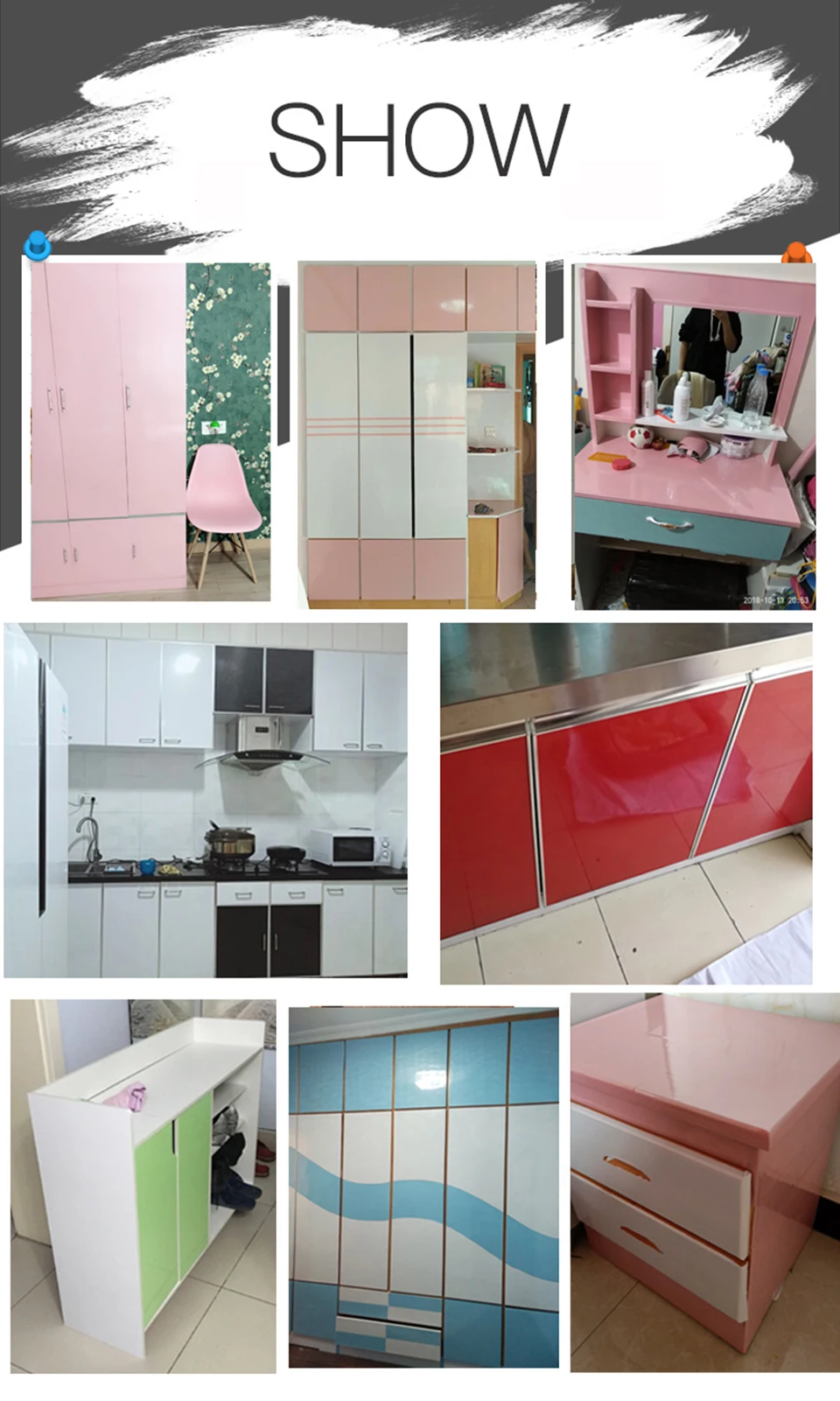 60CM Vinyl Self-adhesive Marble Wallpaper PVC DIY Waterproof Oilproof Wall Stickers Kitchen Bathroom Cabinets Counter Decoration