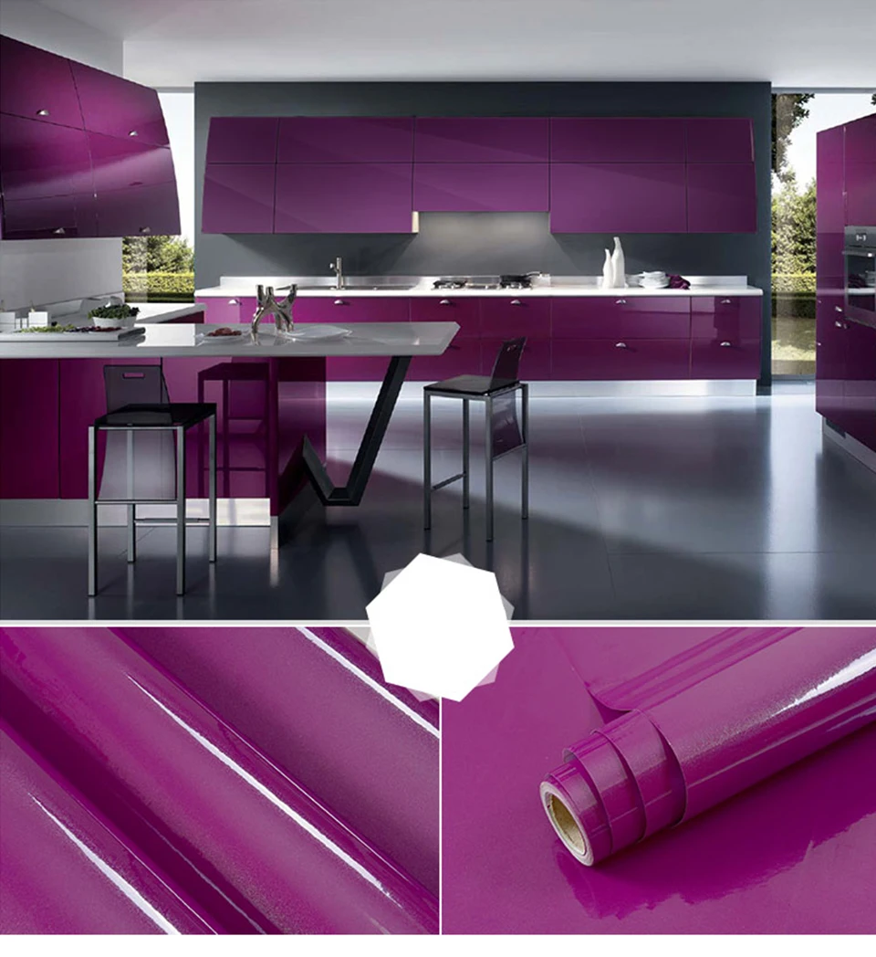 60CM Vinyl Self-adhesive Marble Wallpaper PVC DIY Waterproof Oilproof Wall Stickers Kitchen Bathroom Cabinets Counter Decoration