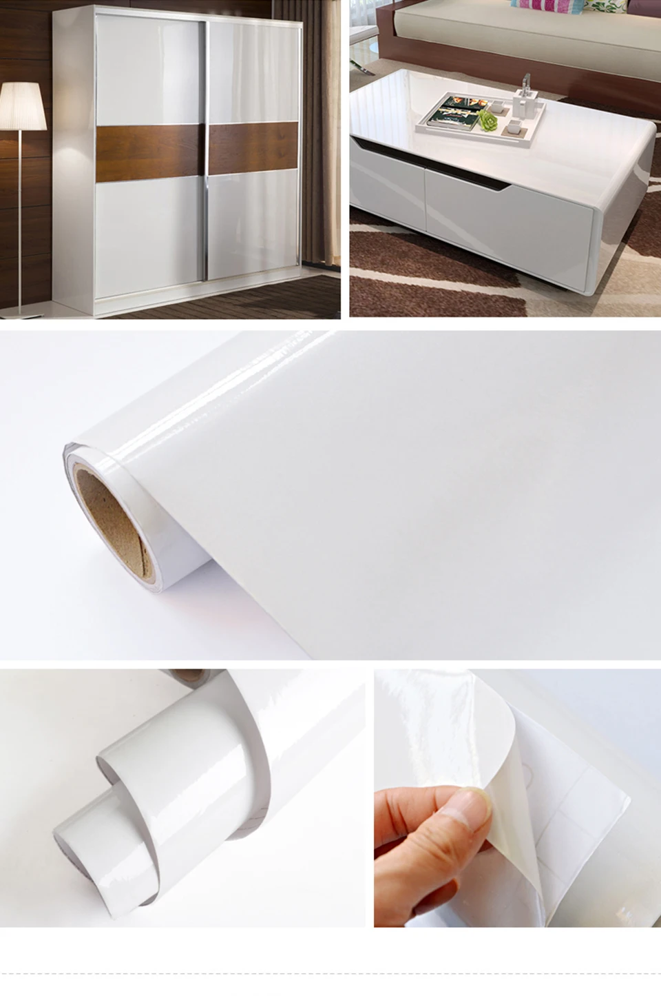 60CM Vinyl Self-adhesive Marble Wallpaper PVC DIY Waterproof Oilproof Wall Stickers Kitchen Bathroom Cabinets Counter Decoration
