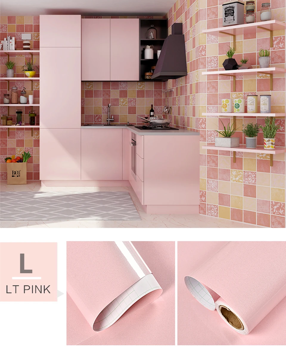 60CM Vinyl Self-adhesive Marble Wallpaper PVC DIY Waterproof Oilproof Wall Stickers Kitchen Bathroom Cabinets Counter Decoration