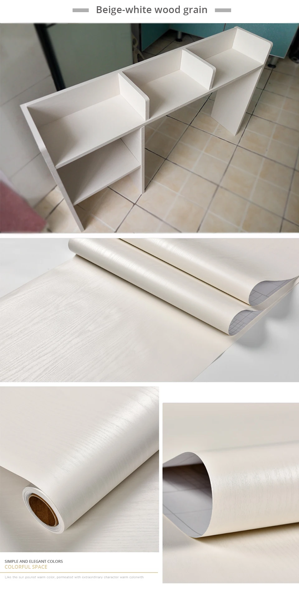 60CM Vinyl Self-adhesive Marble Wallpaper PVC DIY Waterproof Oilproof Wall Stickers Kitchen Bathroom Cabinets Counter Decoration