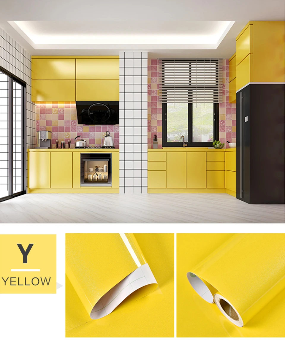 60CM Vinyl Self-adhesive Marble Wallpaper PVC DIY Waterproof Oilproof Wall Stickers Kitchen Bathroom Cabinets Counter Decoration