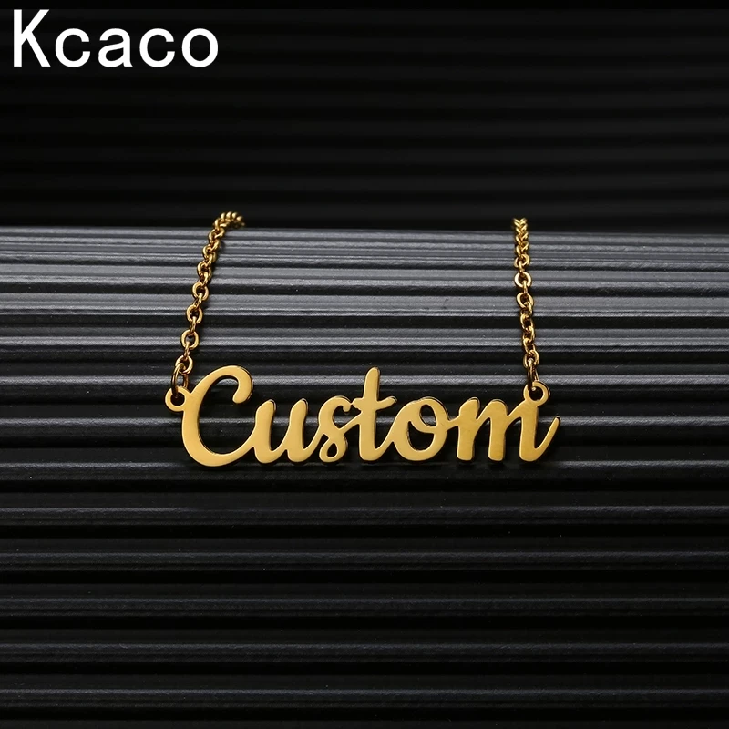 Custom Multiple Personalized Name Necklaces Jewelry Chain Pendant Name Gold Color Necklace for Women Men Stainless Steel Gifts