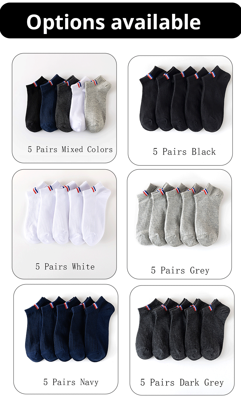 5/10/20 Pairs Of Thin Summer Blending Boat Socks Plain Color Mens Casual Socks Breathable Sweat Absorbing Calibration Socks