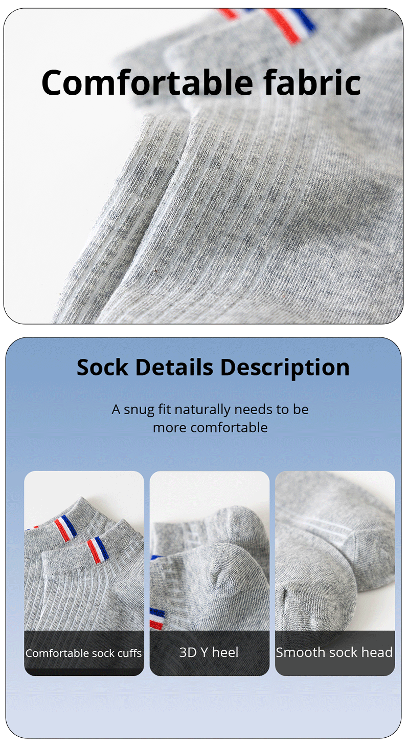 5/10/20 Pairs Of Thin Summer Blending Boat Socks Plain Color Mens Casual Socks Breathable Sweat Absorbing Calibration Socks