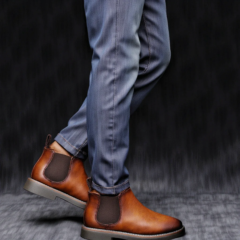 40~46 Men Chelsea Boots Brand Retro Comfortable Fashion Men Boots