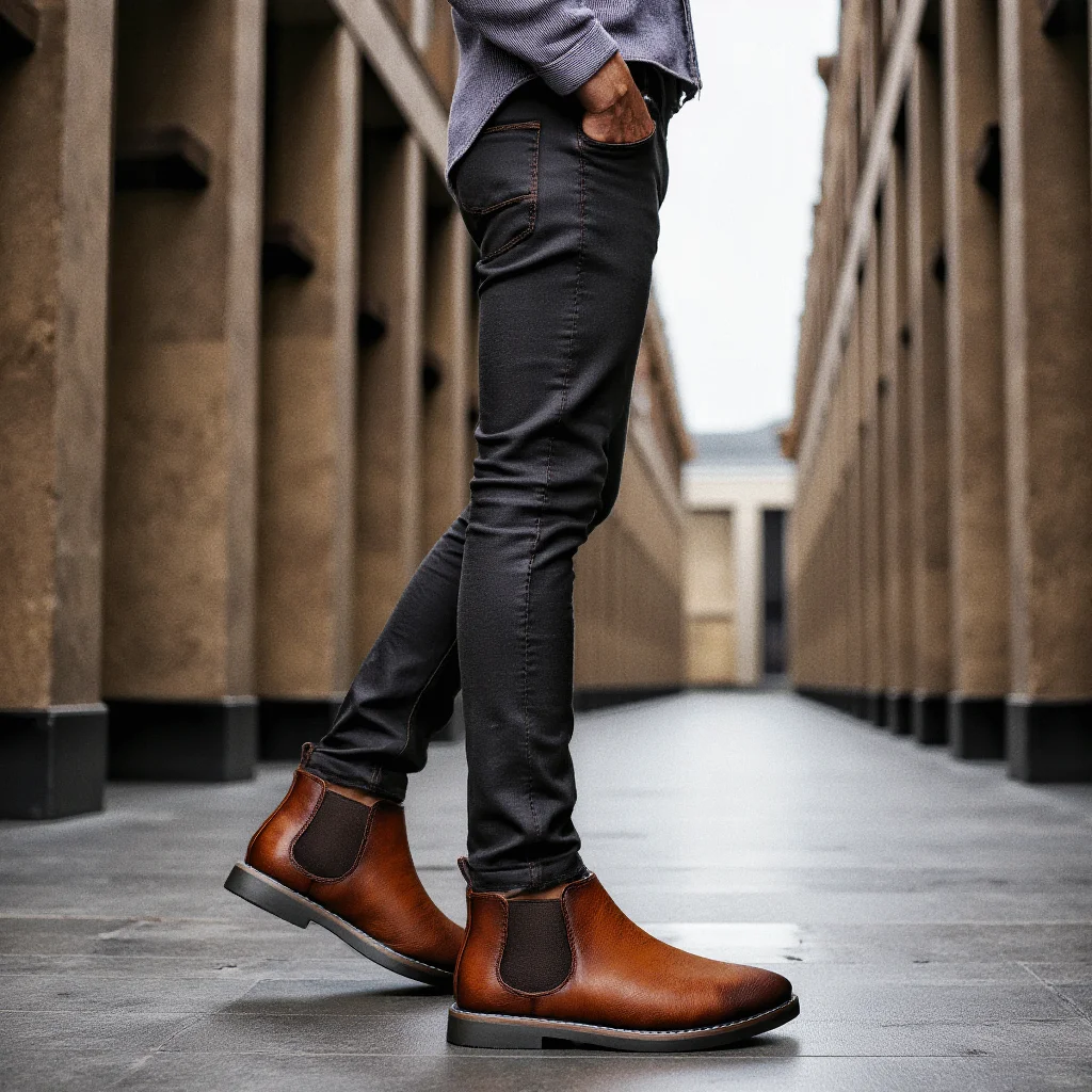 40~46 Men Chelsea Boots Brand Retro Comfortable Fashion Men Boots