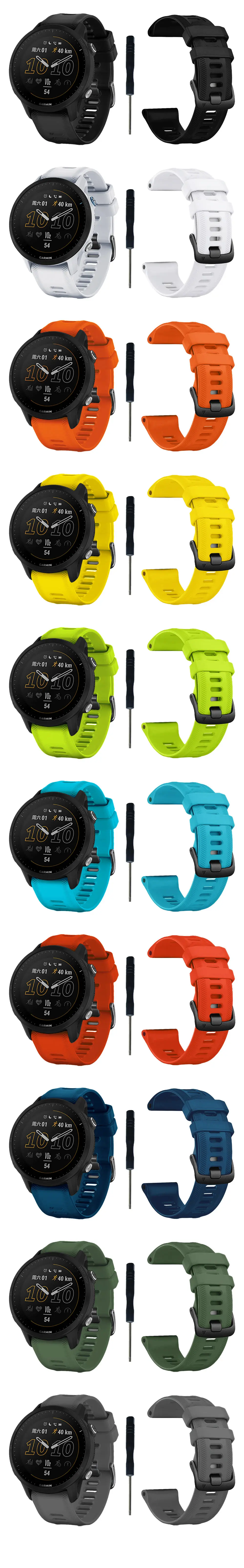 Sports Silicone Strap For Garmin Forerunner 965 955 Solar 970 945 935 745 Strap Watch Band 22mm Replacement Wristband Bracelet