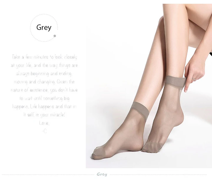 20 Pieces 10 Pairs Summer Bamboo Female Short Socks Women's Thin Crystal Socks, Transparent Thin Silk Socks for Girl, Best Quali