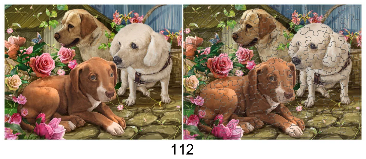100 Pieces Jigsaw Puzzle Assembling Picture Dog Animals Decompression Puzzles Toy for Adult Children Kids Educational Gifts