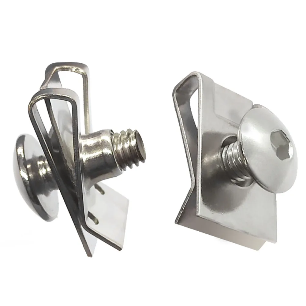 10 Sets 304 Stainless Steel U Type Clips Thread M6 M5 M4 5mm 6mm 4mm Reed Nuts and Bolts Screws for Car Motorcycle Scooter ATV