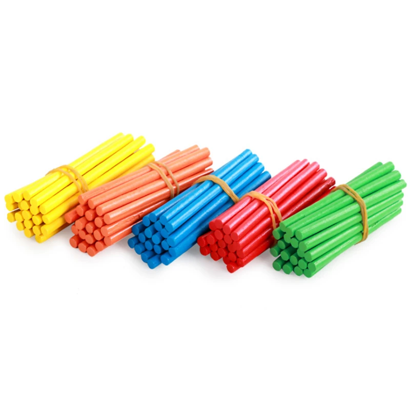 100pcs Colorful Bamboo Counting Sticks Mathematics Teaching Aids Counting Rod Math Learning Toy Gift