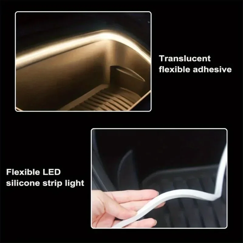 Car high brightness trunk lighting ambient light interior decoration LED wiring free automatic sensing tailgate light strip