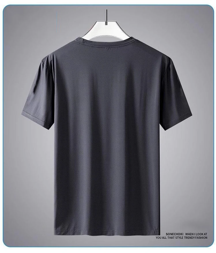 Ice Silk Running Shirts Men Loose Printing Short Sleeve Top Basketball Gym Sportswear For Male Fitness Workout Quick Dry Tee