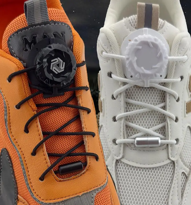 Fashion Swivel Buckle Laces Automatic Shoelace Without Ties Kids Adult Sneakers No Tie Shoe Laces Shoe Accessories 1Pair/2Pair