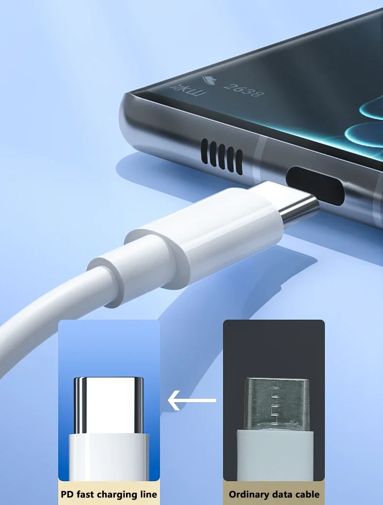 3PCS PD 100W USB C to USB Type C Cable Fast Charge Data Cable For Iphone 17 15 15Pro Huawei Samsung Xiaomi Data Line White 1M 2M