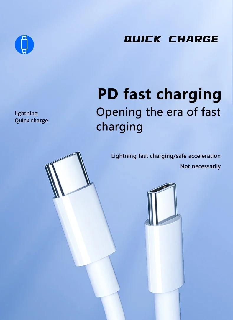 3PCS PD 100W USB C to USB Type C Cable Fast Charge Data Cable For Iphone 17 15 15Pro Huawei Samsung Xiaomi Data Line White 1M 2M