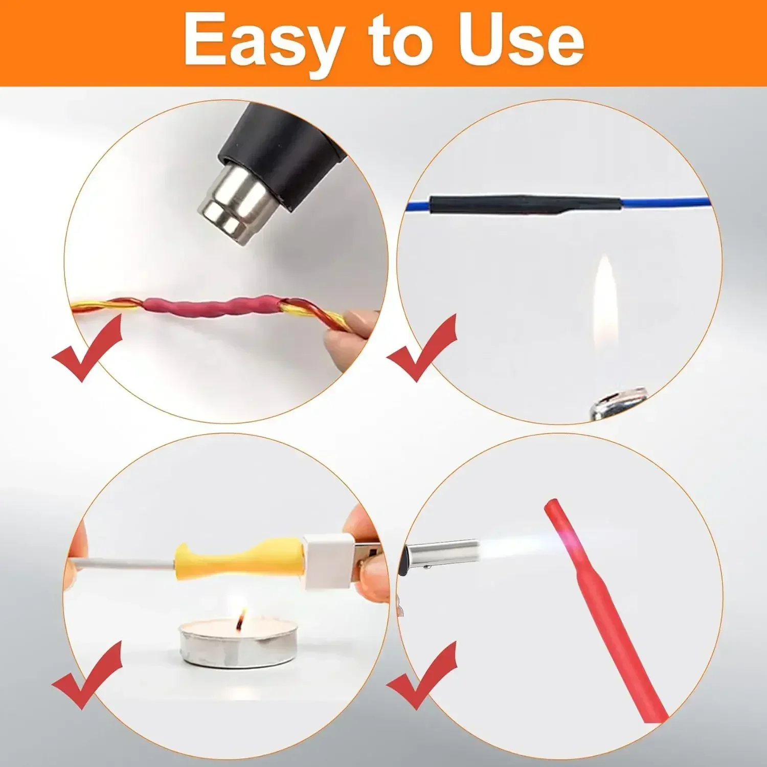 164PCS 2: 1 Cable Shrink Tube Kit Heat Assorted Pack Thermoretractile Insulation Sleeving Cable Wire Shrink Wrapping for DIY