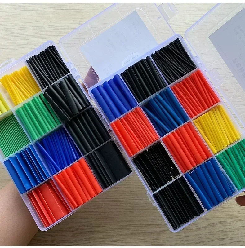 164PCS 2: 1 Cable Shrink Tube Kit Heat Assorted Pack Thermoretractile Insulation Sleeving Cable Wire Shrink Wrapping for DIY