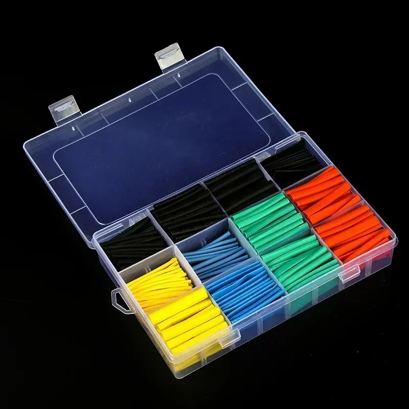 164PCS 2: 1 Cable Shrink Tube Kit Heat Assorted Pack Thermoretractile Insulation Sleeving Cable Wire Shrink Wrapping for DIY