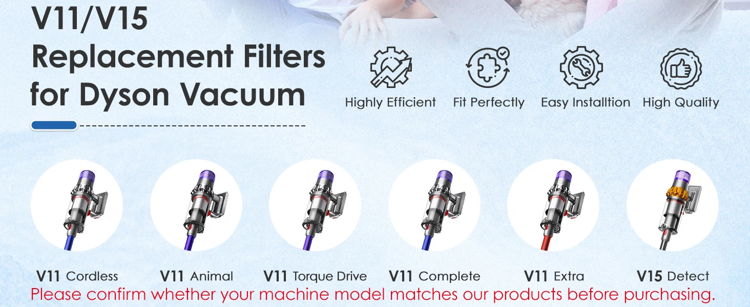 For Dyson V11 Animal / V11 Torque Drive V15 Detect Accessories Washable Filter Cyclone Vacuum Cleaner Replacement Spare Parts
