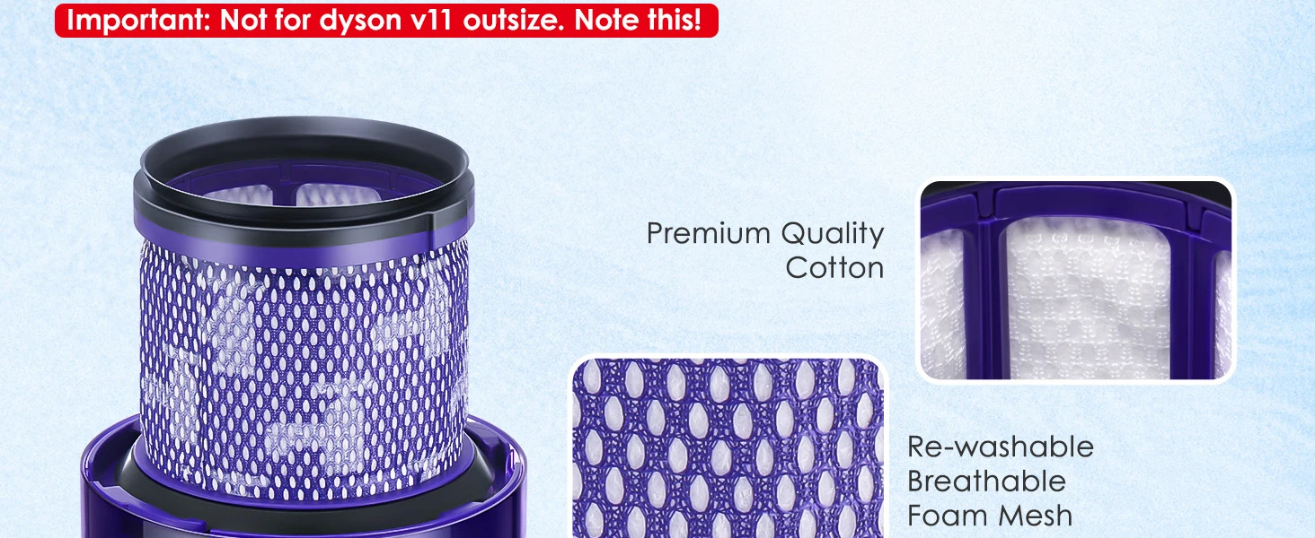 For Dyson V11 Animal / V11 Torque Drive V15 Detect Accessories Washable Filter Cyclone Vacuum Cleaner Replacement Spare Parts