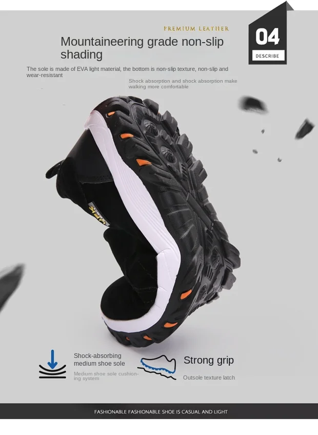 2023 New Outdoor Hiking Camping Light Running Jogging Casual Sports Men's Shoes Non-slip Loafers Hiking Shoes Large Size 38-50