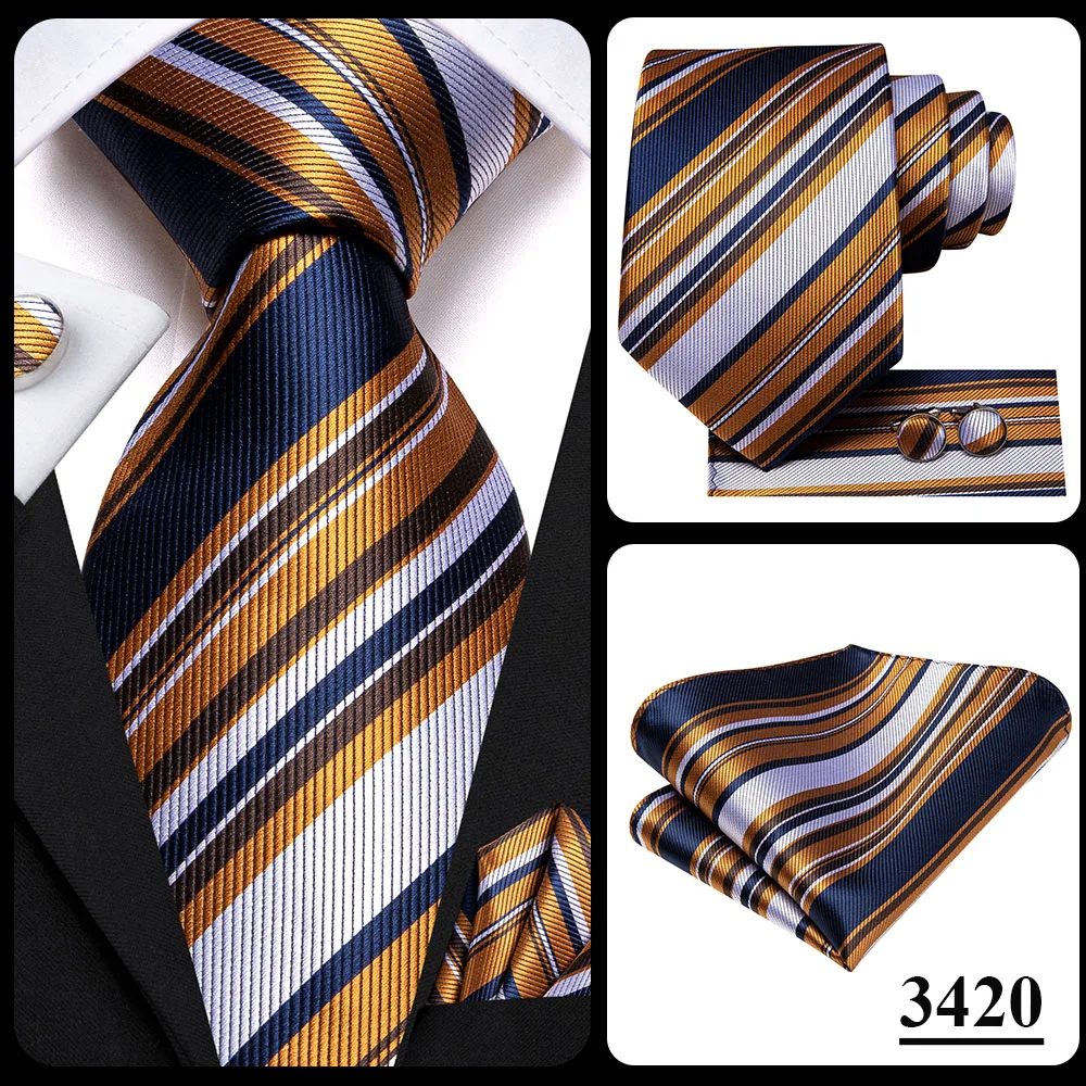 Blue Business Solid Plaid Striped Men's Tie NeckTie 8.5cm Ties for Men Formal Gold Orange Wedding High Quality Gravata Silk