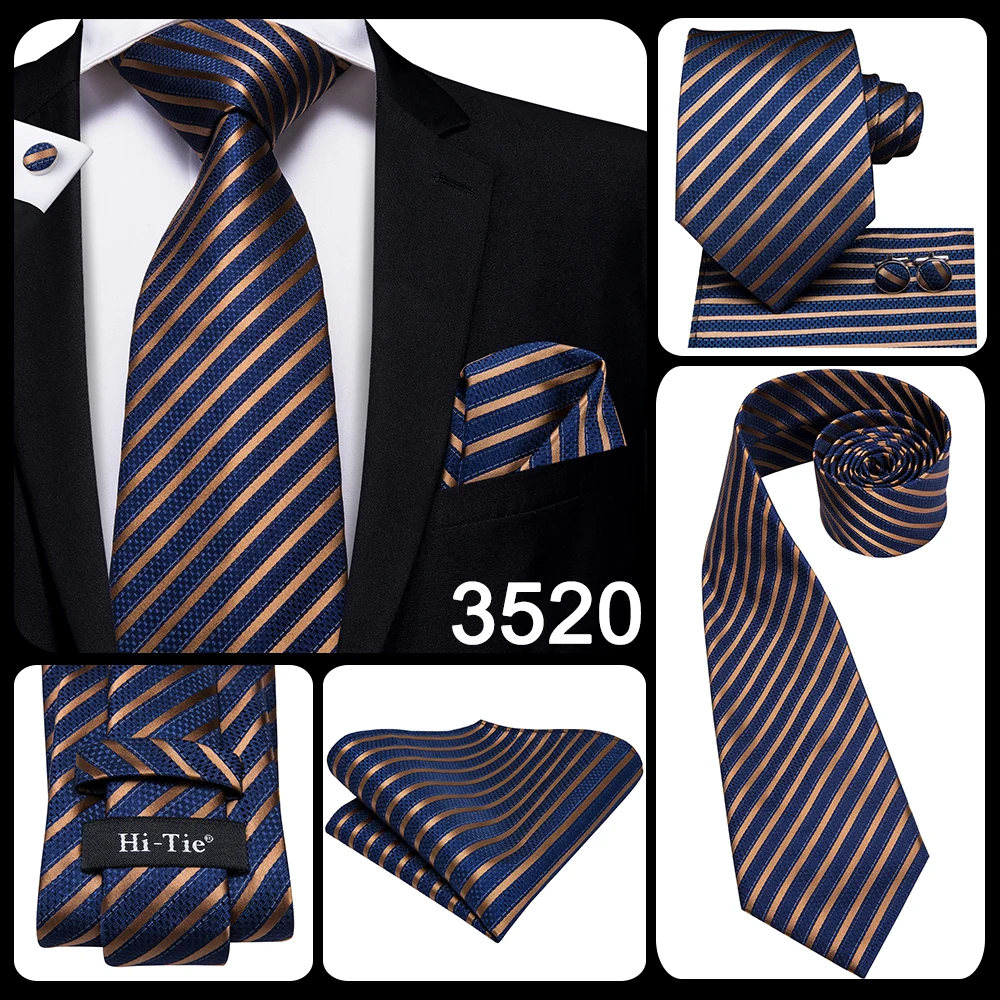 Blue Business Solid Plaid Striped Men's Tie NeckTie 8.5cm Ties for Men Formal Gold Orange Wedding High Quality Gravata Silk