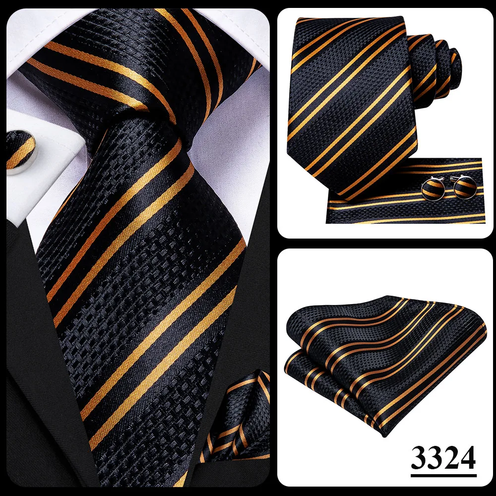 Blue Business Solid Plaid Striped Men's Tie NeckTie 8.5cm Ties for Men Formal Gold Orange Wedding High Quality Gravata Silk
