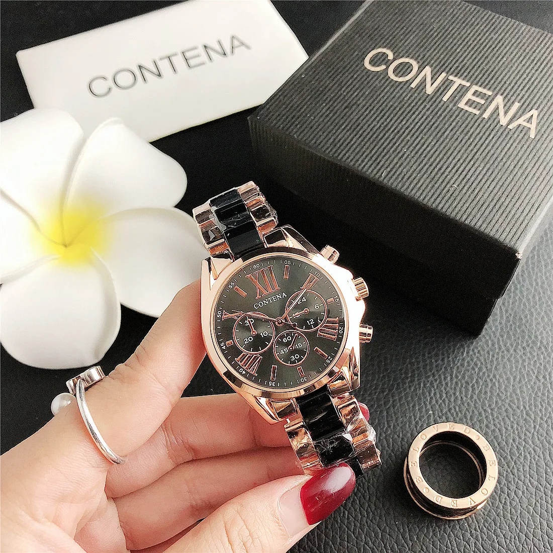 CONTENA Top Brand Luxury Watches for Women Fashion Creative Steel Bracelet Women's Watches Ladies Quartz Watch Reloj Mujer