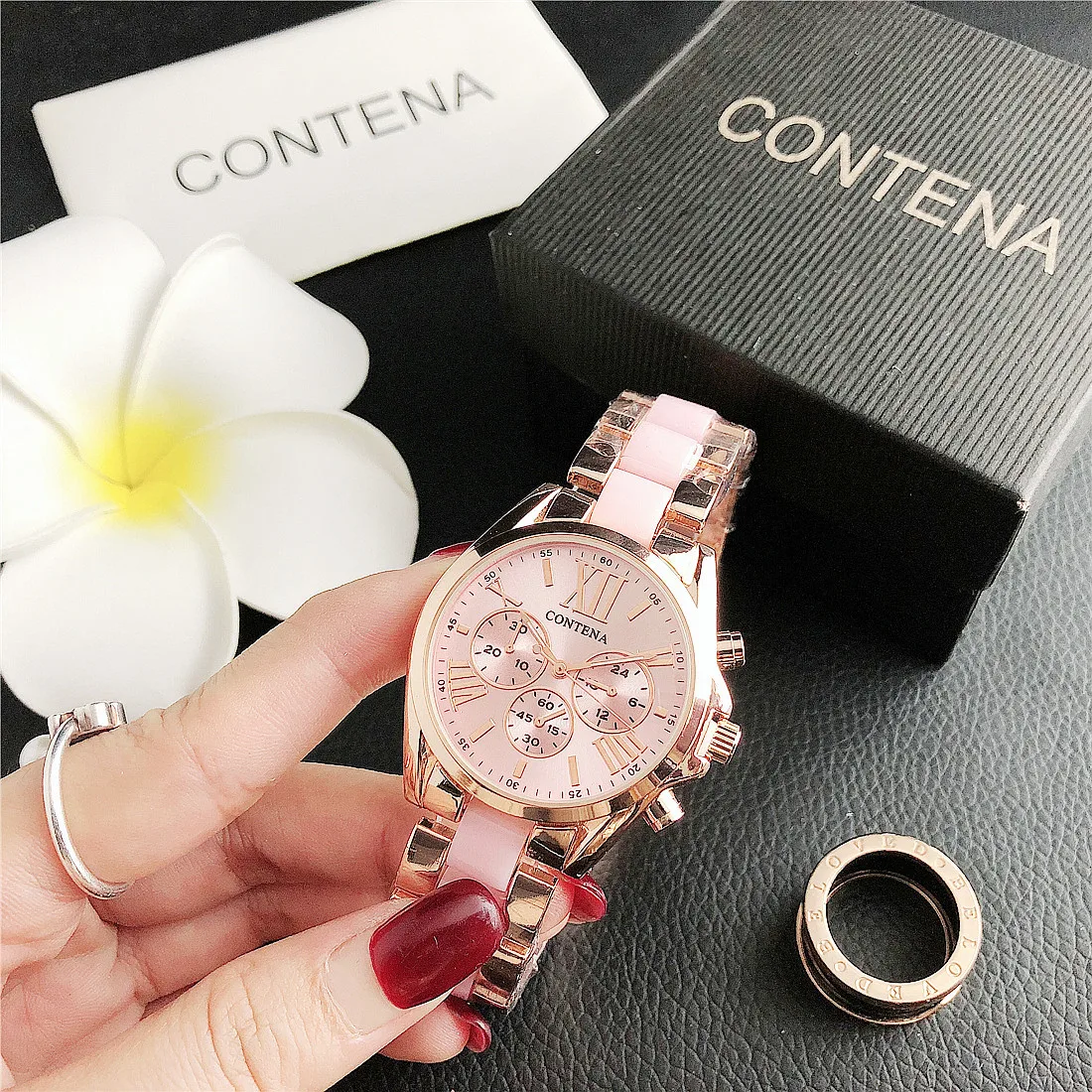 CONTENA Top Brand Luxury Watches for Women Fashion Creative Steel Bracelet Women's Watches Ladies Quartz Watch Reloj Mujer